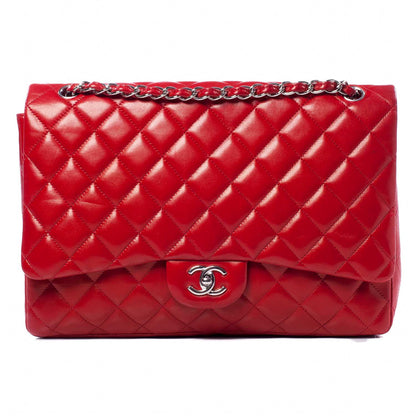 Chanel Lambskin Maxi Single Flap Red 1 of 10