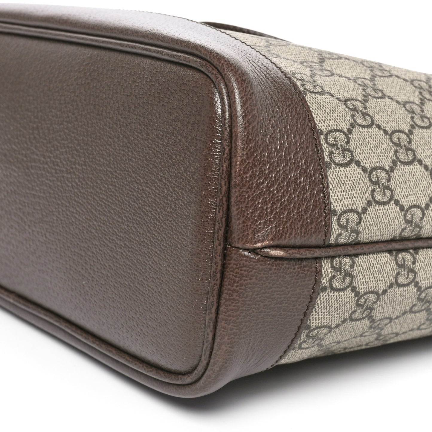 GG Supreme Monogram Textured Calfskin Small Ophidia Shoulder Tote Bag Beige Ebony New Acero