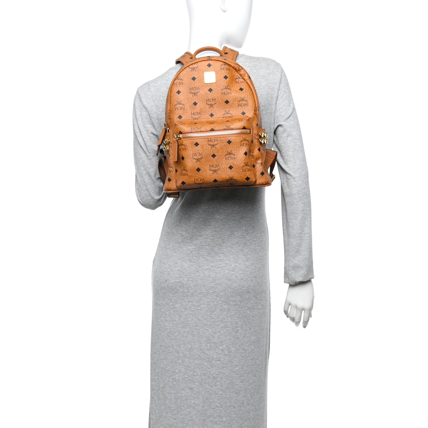 Visetos Small Side Stud Stark Backpack Cognac