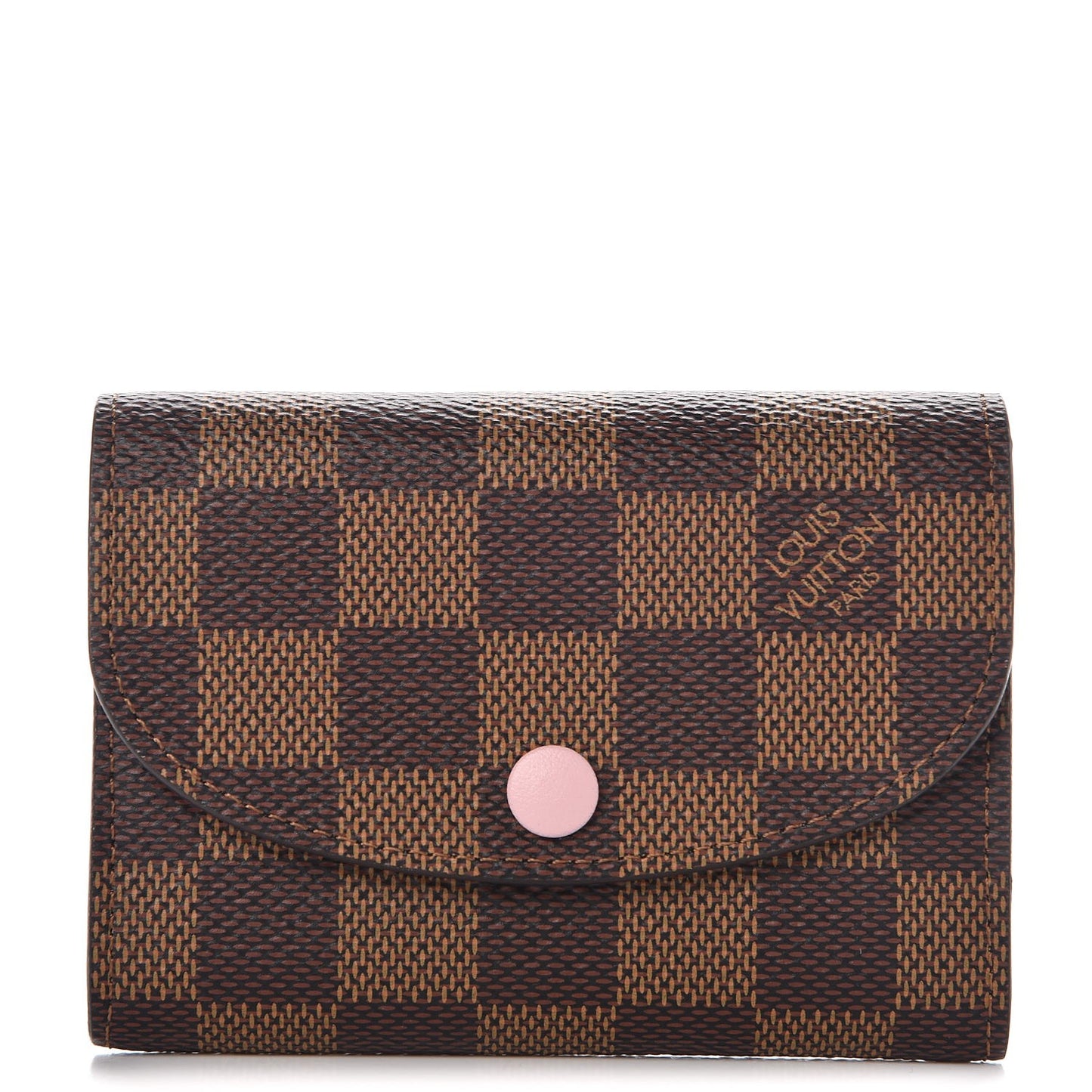 Damier Ebene Rosalie Coin Purse Rose Ballerine