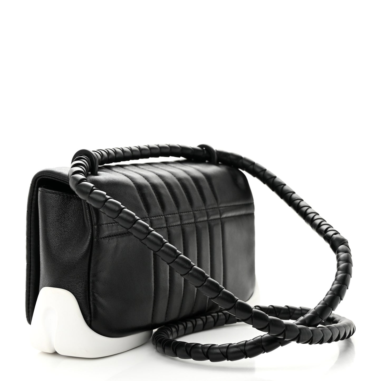 Lambskin Quilted Small Lola Hoof Bag Black