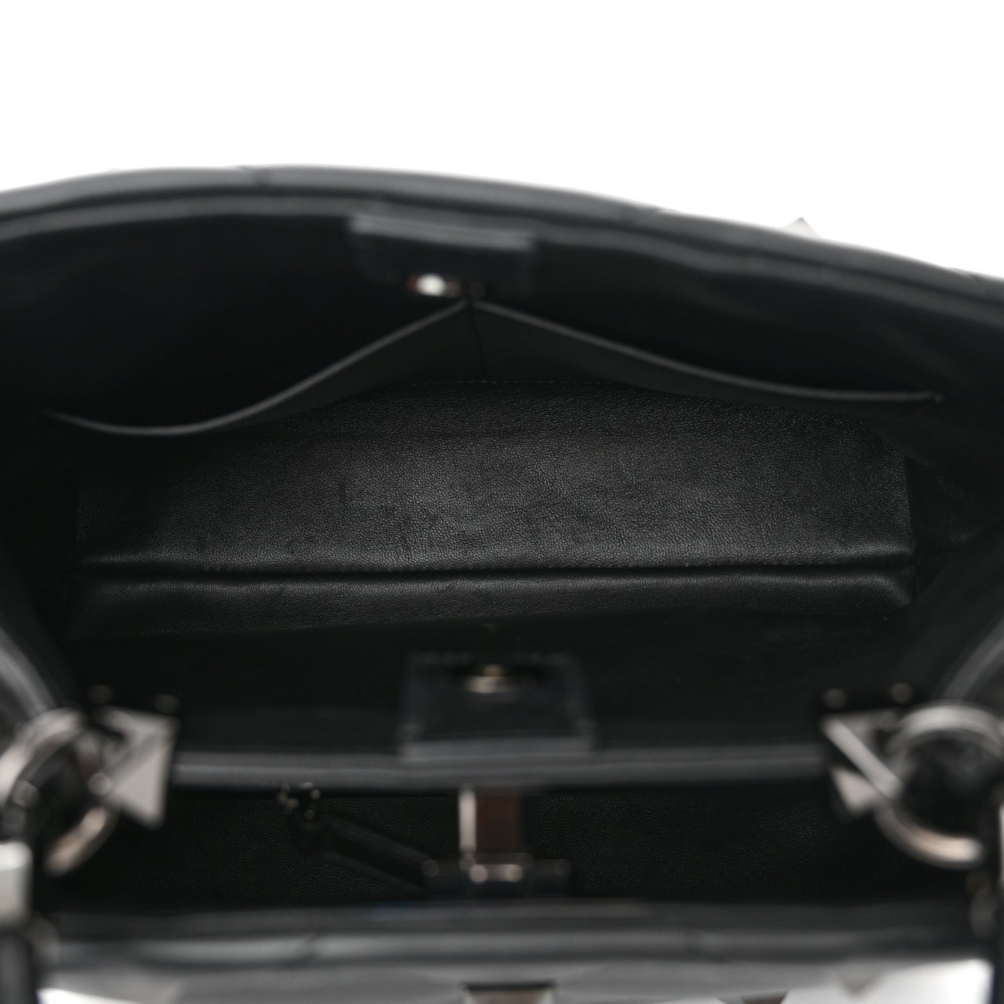 Nappa Monochrome Roman Stud The Handle Bag Black