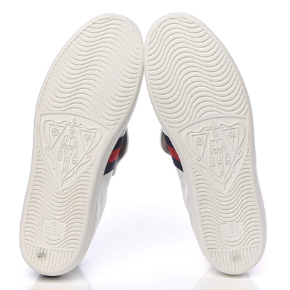 Gucci Calfskin Sequins Web Cat Womens Ace Sneakers 40.5 White 8 of 11