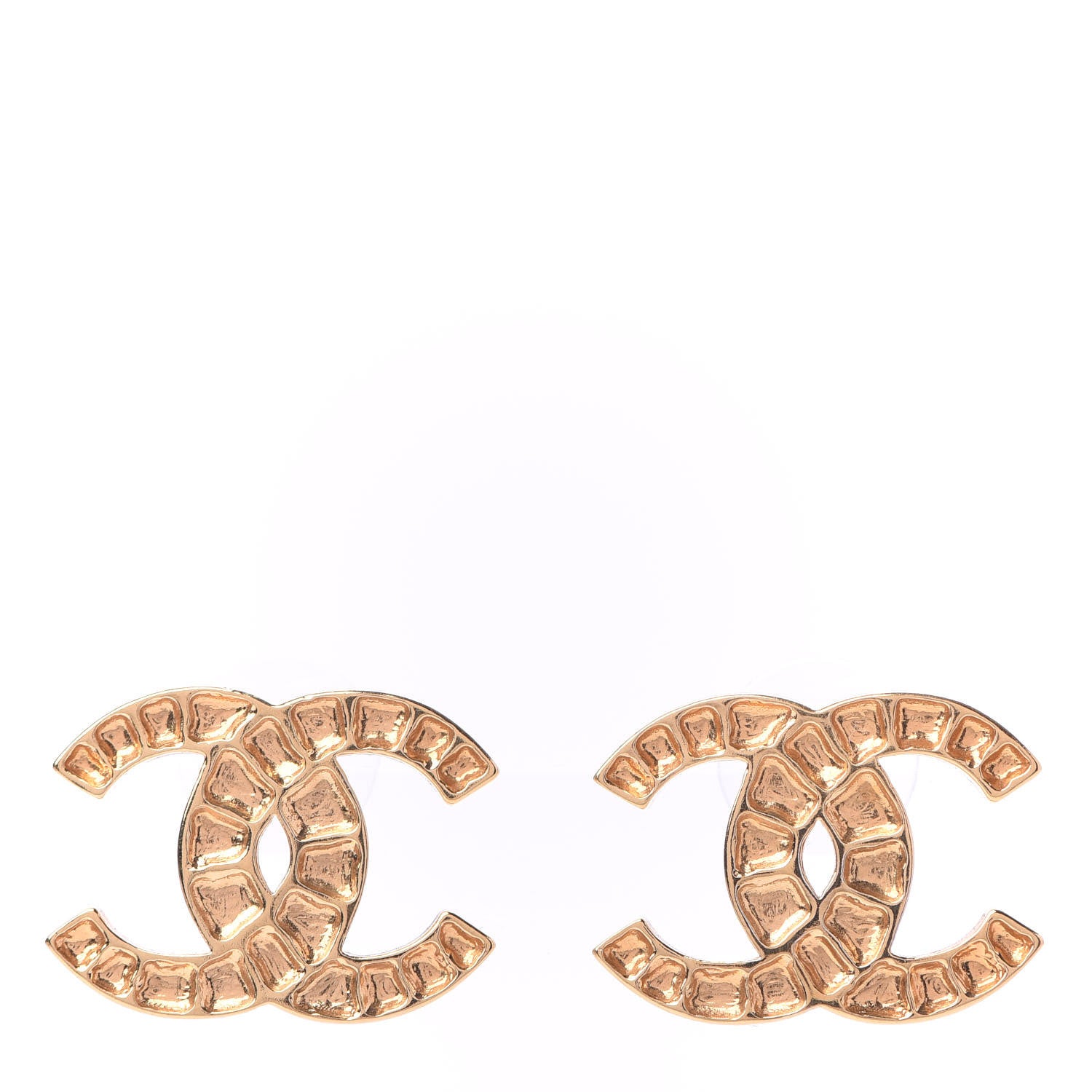 Chanel Metal Along The Nile CC Earrings Gold 1 of 5
