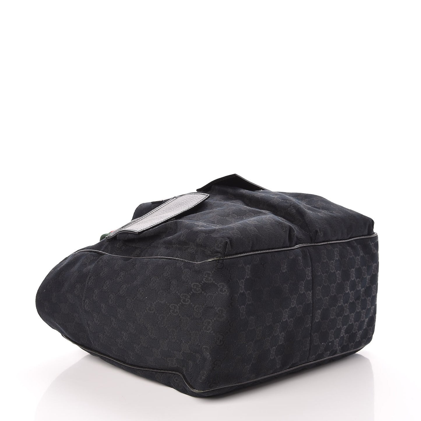 GG Monogram Medium Web Handle Double Pocket Tote Black