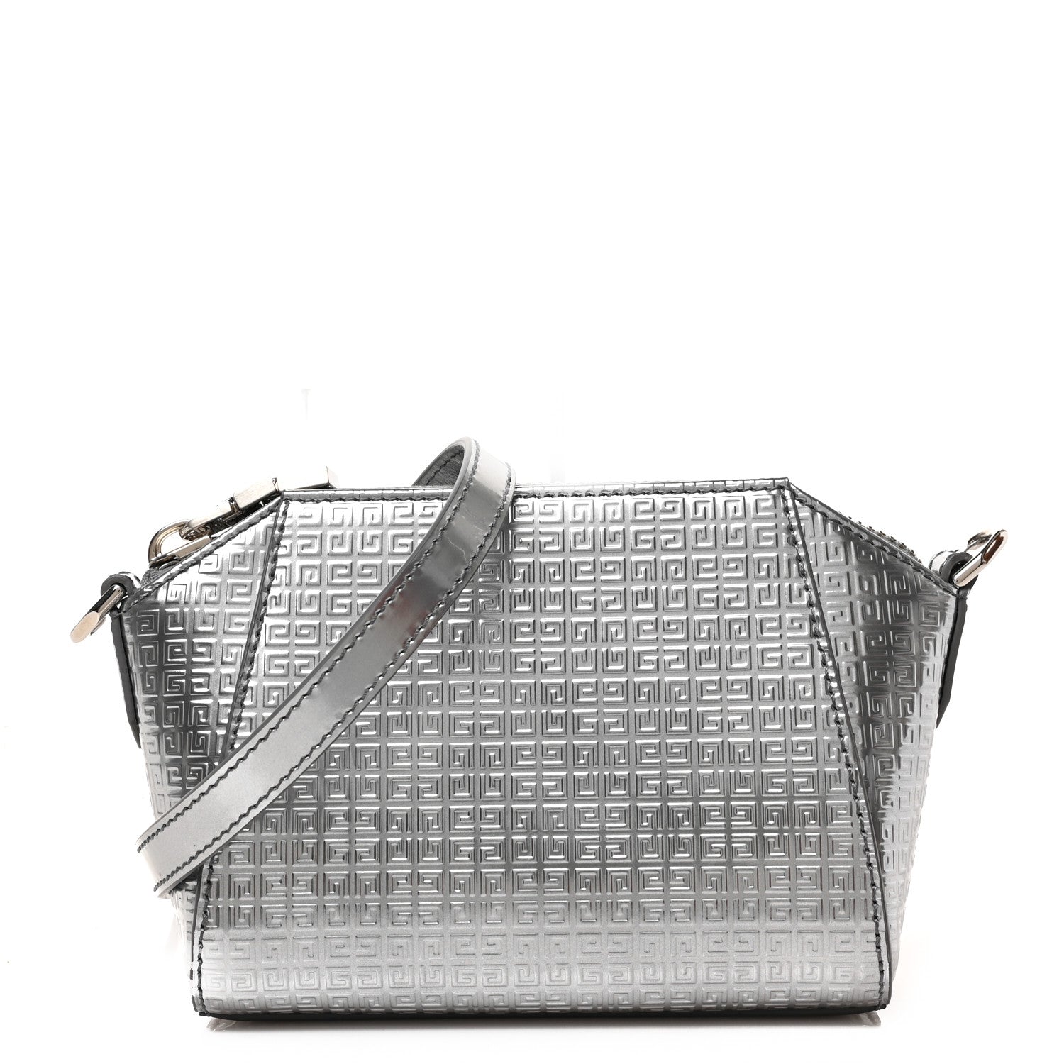 Givenchy Metallic Calfskin 4G Embossed Nano Antigona Silver 1 of 8