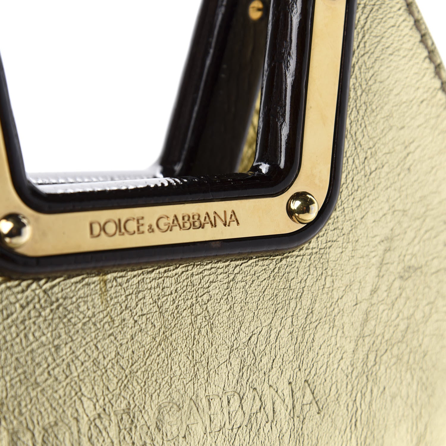 Dolce & Gabbana Metallic Calfskin Net Frame Tote Gold 8 of 13