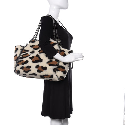 Stella McCartney Eco Alter Nappa Shearling Leopard Print Falabella Reversible Tote Black 2 of 16