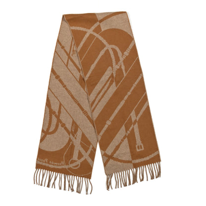 Hermes Cashmere Clic-Clac Muffler Camel Beige 2 of 3