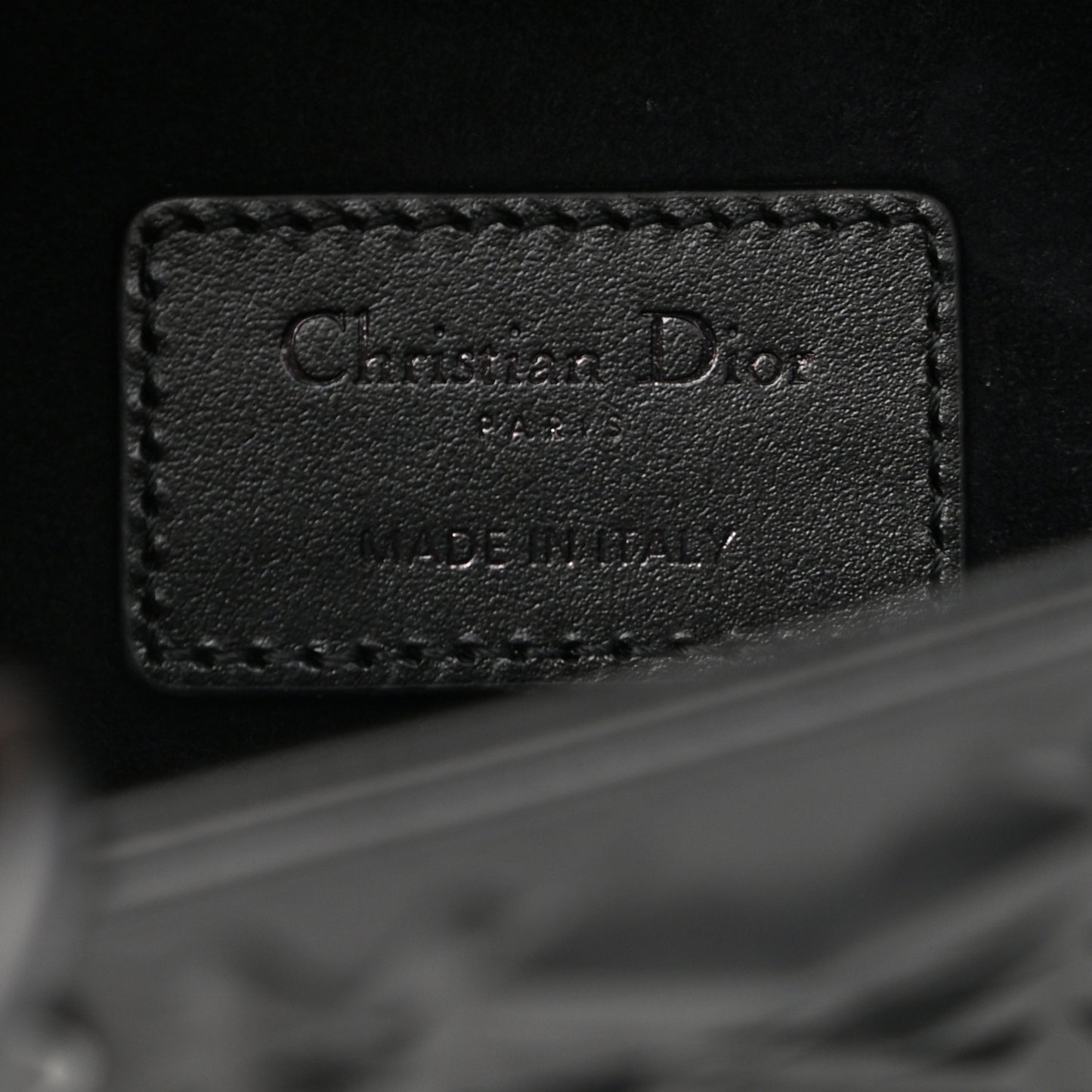 Calfskin Cannage Diamond Medium Lady D-Joy Black