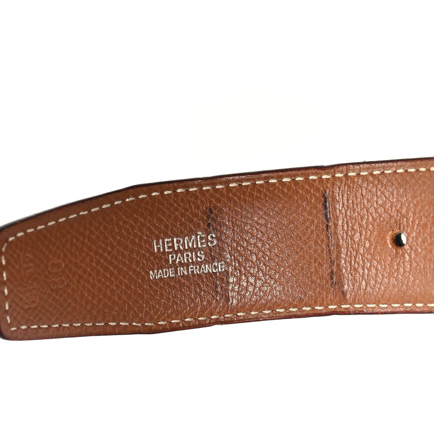 Hermes Box Courchevel 32mm Belt Strap 80 Black Gold 3 of 6