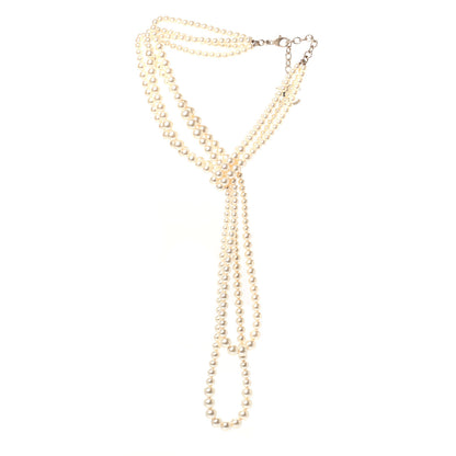 Chanel Pearl CC Multi Strand Long Necklace Light Gold 2 of 4