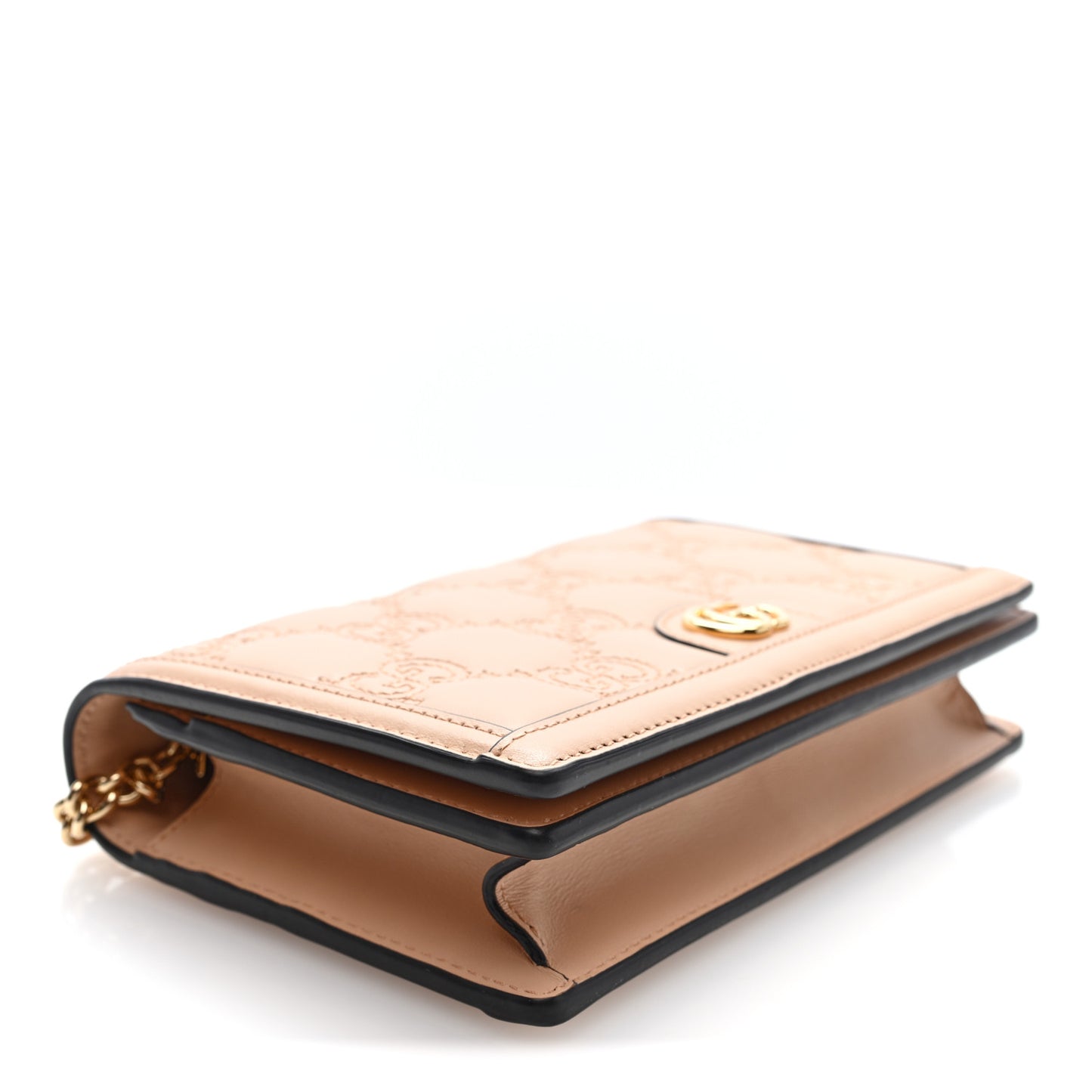 Calfskin GG Matelasse Chain Wallet Perfect Pink