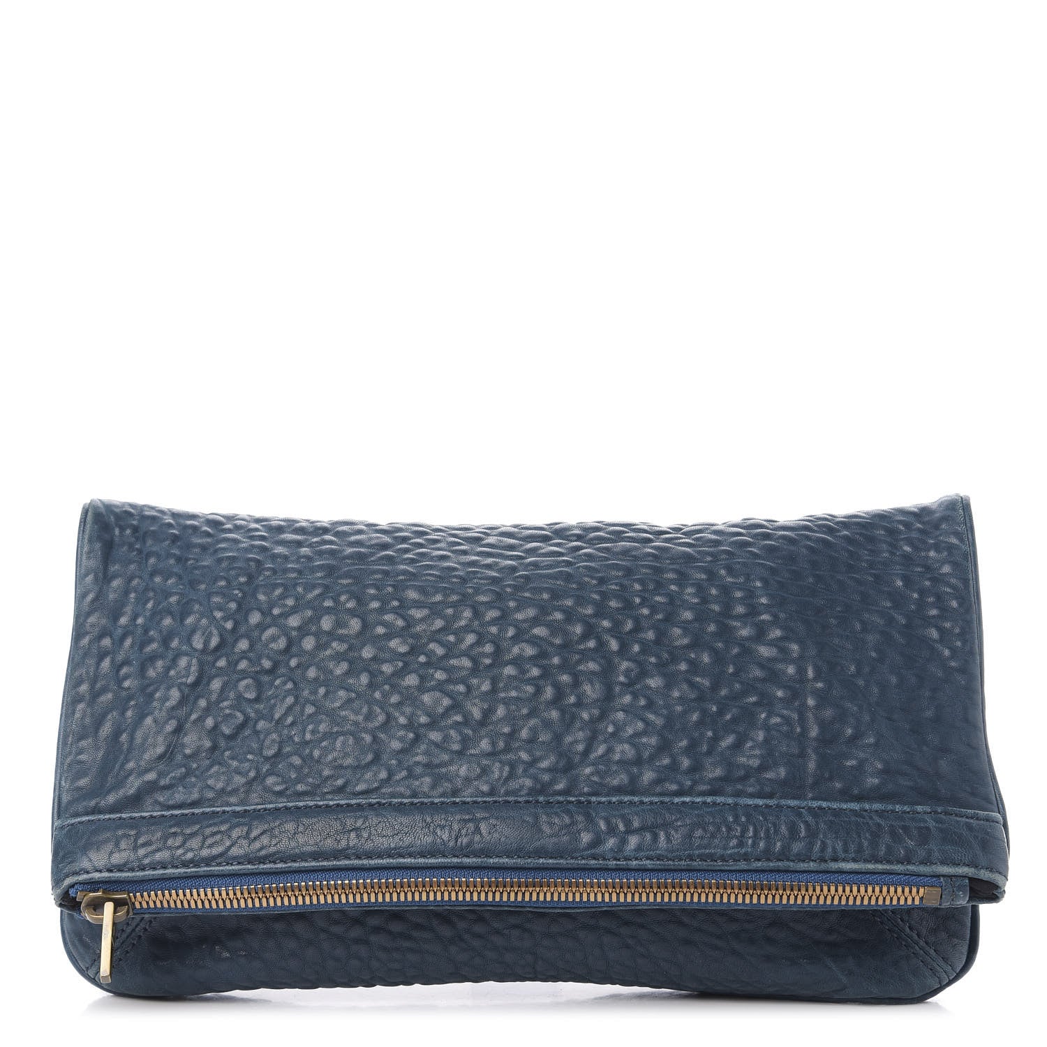 Alexander Wang Textured Lambskin Dumbo Fold Over Clutch Blue 1 of 10