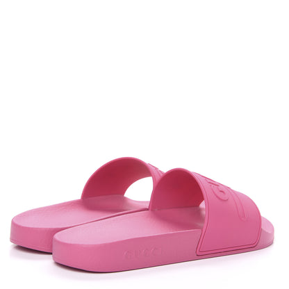 Gucci Rubber Logo Stamped Mens Slide Sandals 10 Fuchsia 4 of 8
