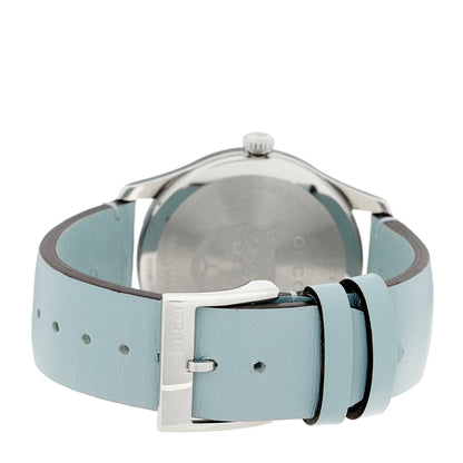 Gucci Stainless Steel Calfskin Blue Mother of Pearl 38mm G-Timeless Cat Quartz Watch 3 of 4
