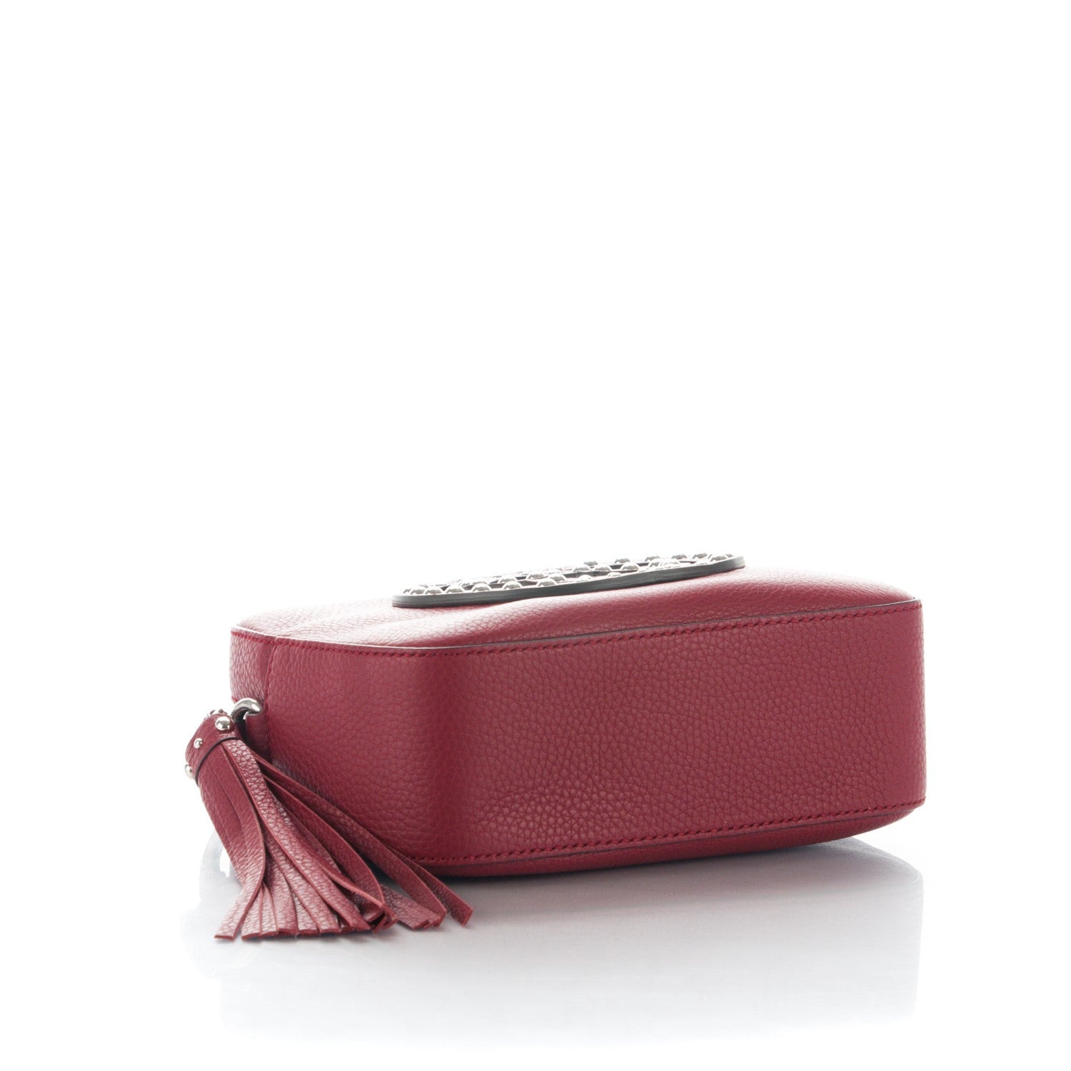Gucci Pebbled Calfskin Studded Small Soho Disco Bag Soft Burgundy 4 of 7