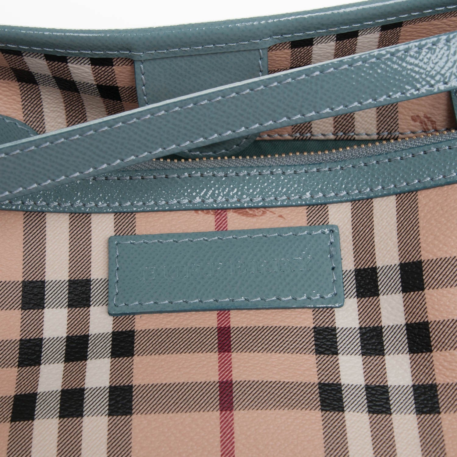 Burberry Haymarket Check Small Canterbury Tote Eucalyptus Grey 6 of 6