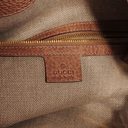 Gucci Grained Leather Medium Charlotte Hobo Light Brown 6 of 9