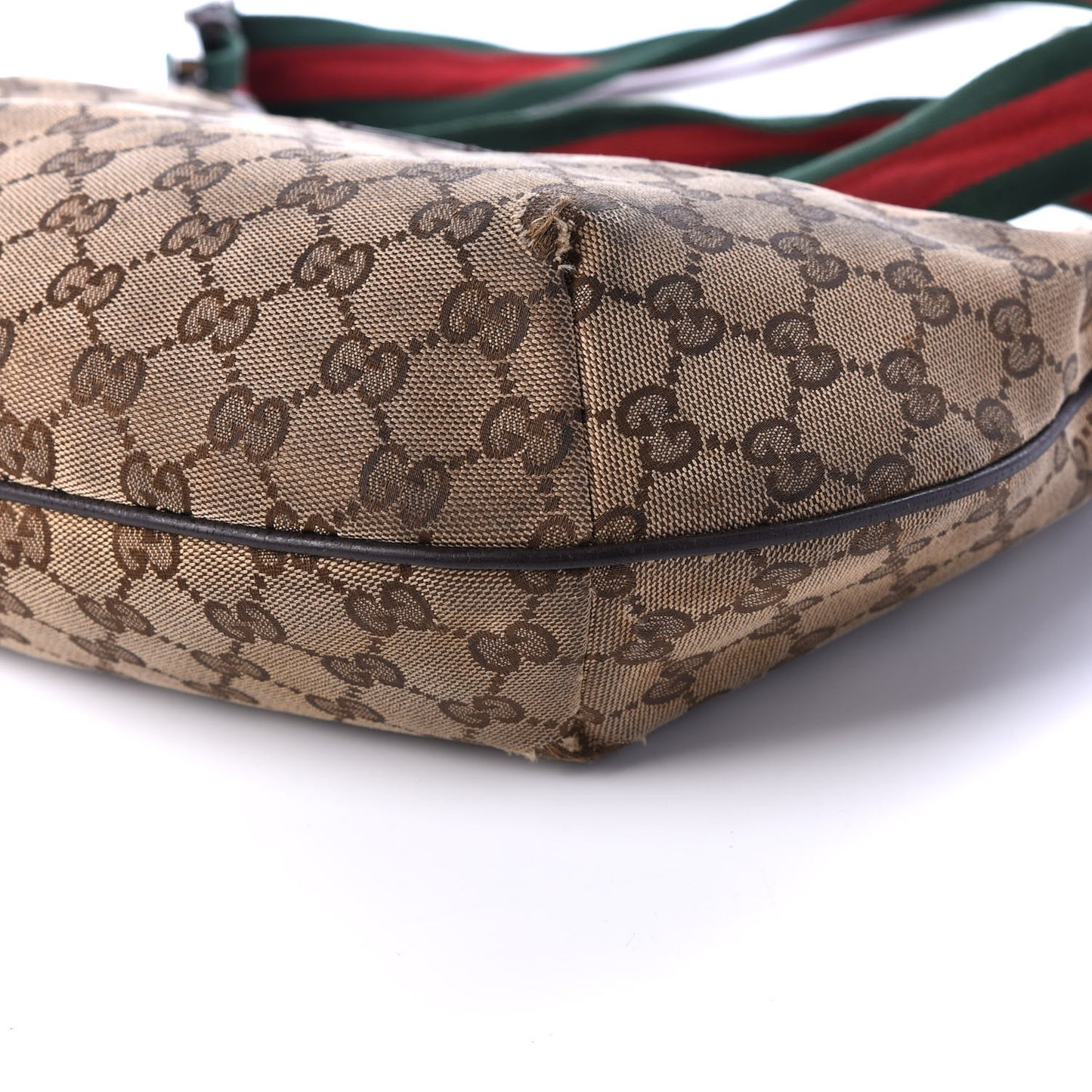 Monogram Web Medium Half Moon Hobo Dark Brown