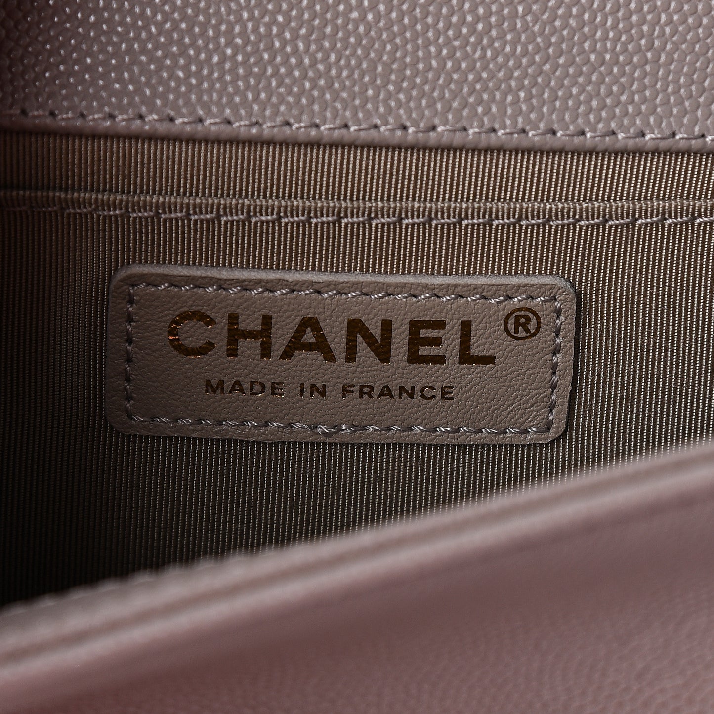Caviar Quilted Medium Boy Flap Dark Beige
