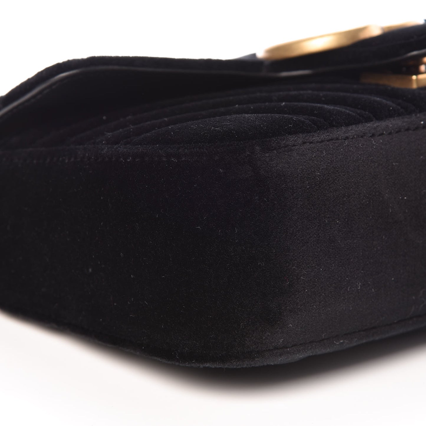 Velvet Matelasse Mini GG Marmont Shoulder Bag Black