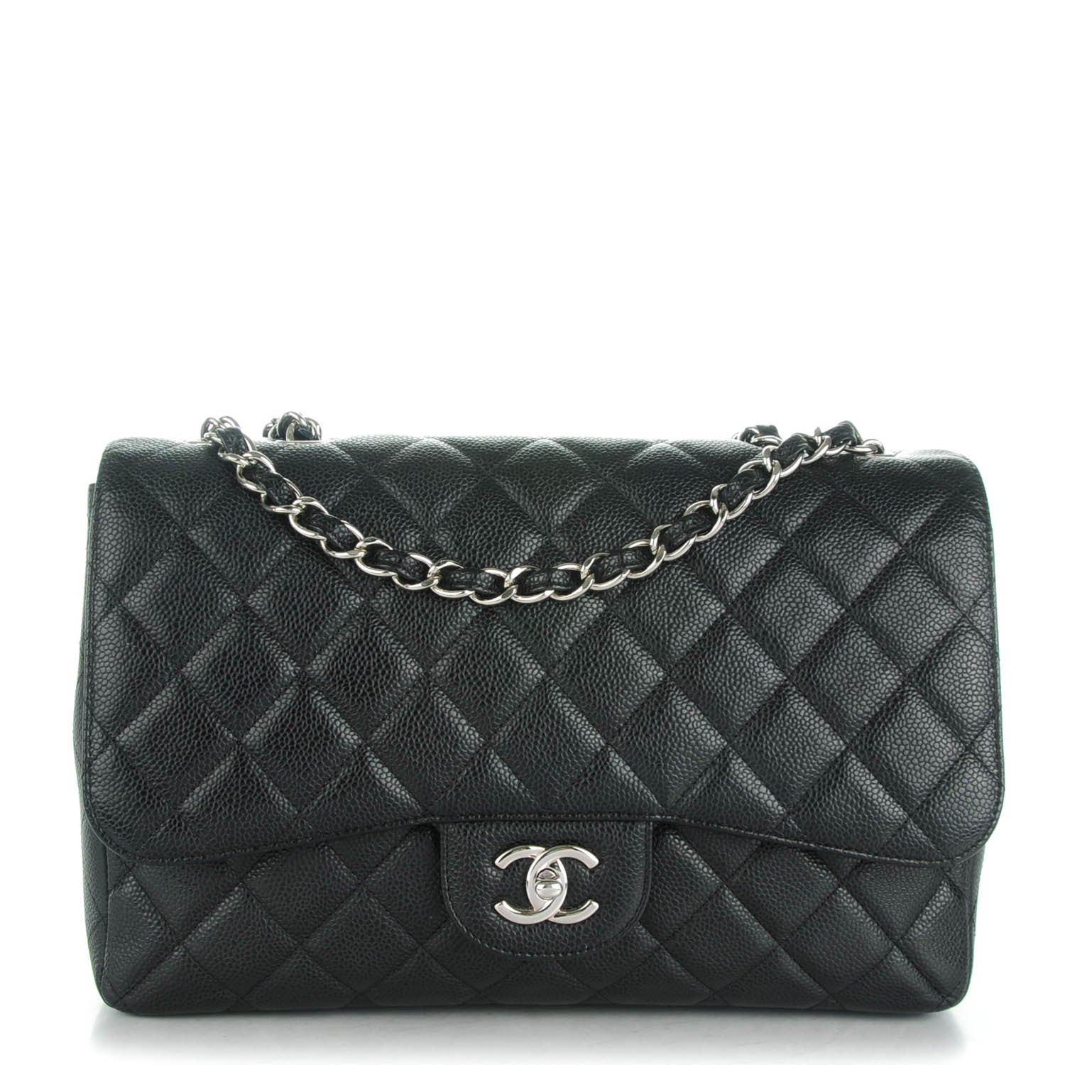 Chanel Caviar Quilted Jumbo Single Flap Black 1 of 8