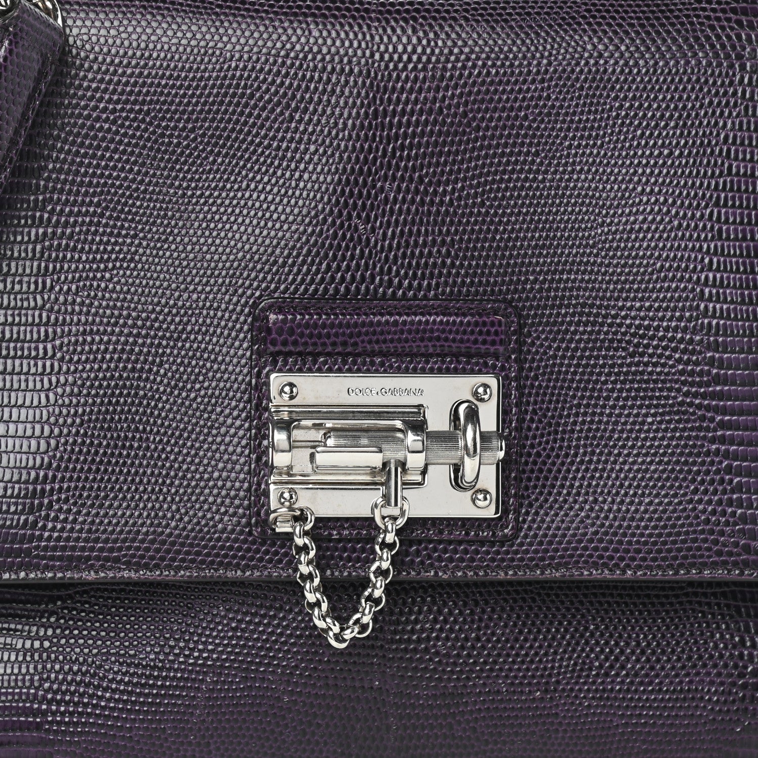 Dolce & Gabbana Lizard Calfskin Embossed Medium Monica Tote 7 of 9
