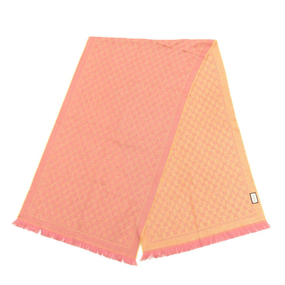 Gucci Wool Lame Jacquard GG Monogram Stenlux Scarf Pink 2 of 3