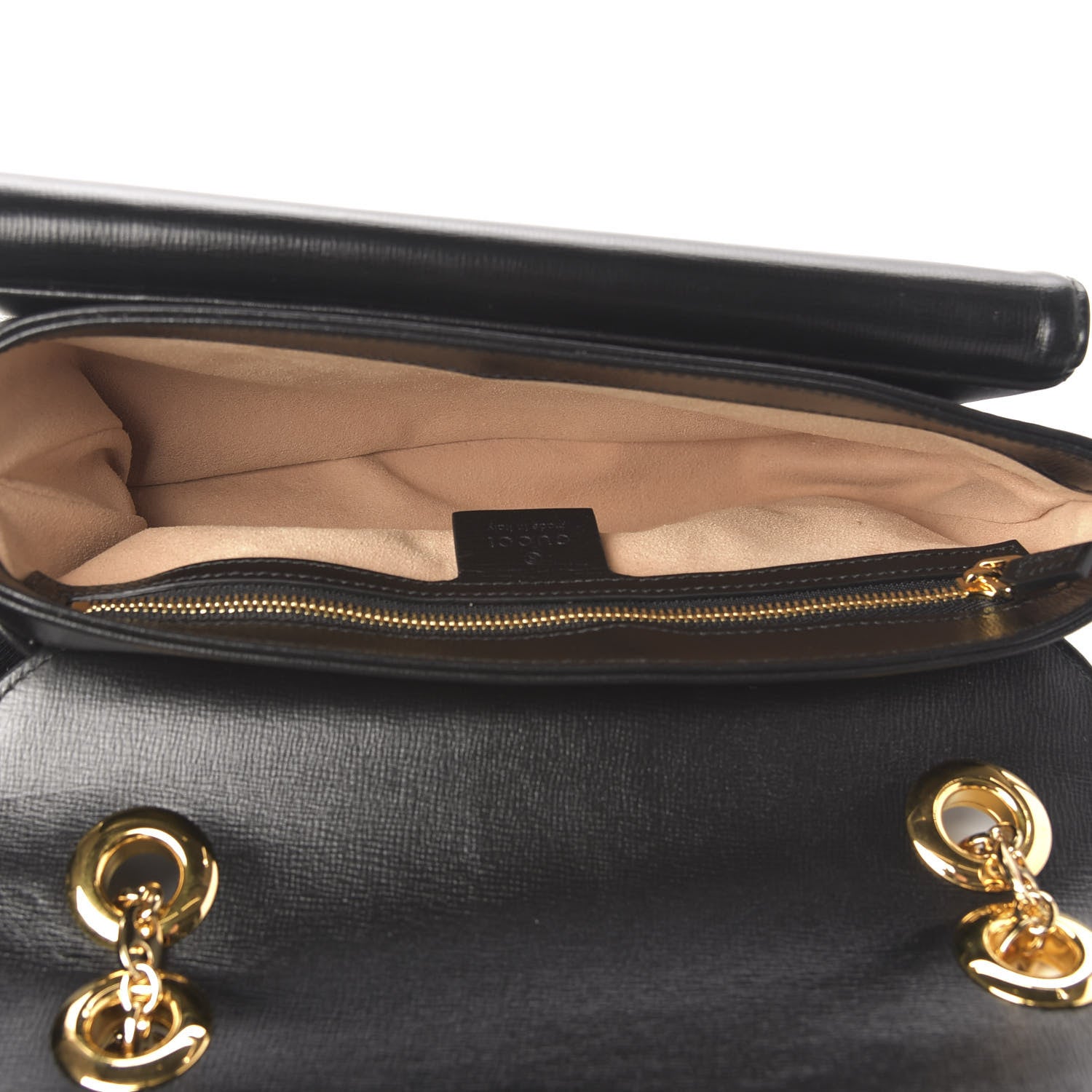 Gucci Azalea Calfskin Small Marina Chain Shoulder Bag Black 5 of 9