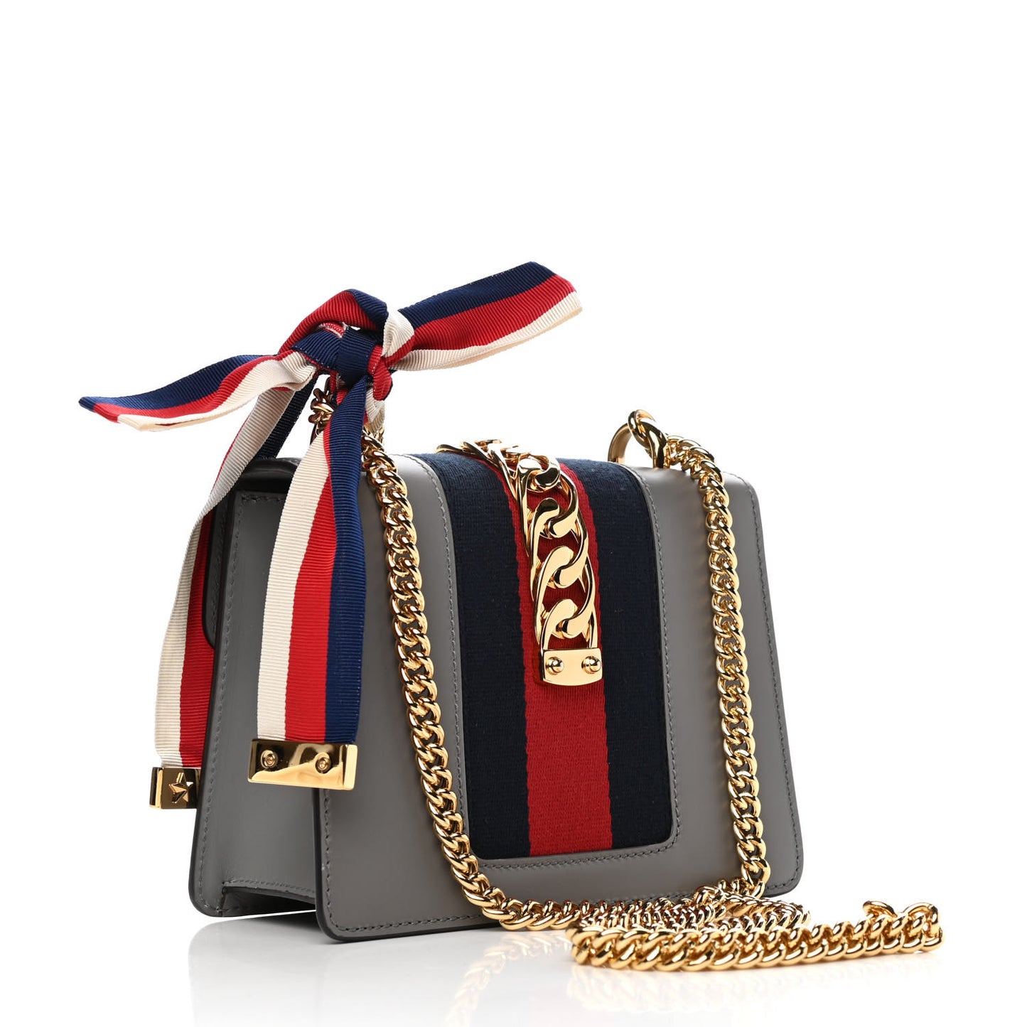Calfskin Mini Sylvie Chain Shoulder Bag Deep Grey