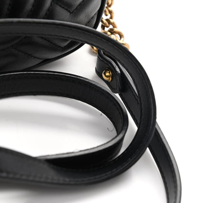 Gucci Calfskin Matelasse Mini GG Marmont Chain Shoulder Bag Black 11 of 11