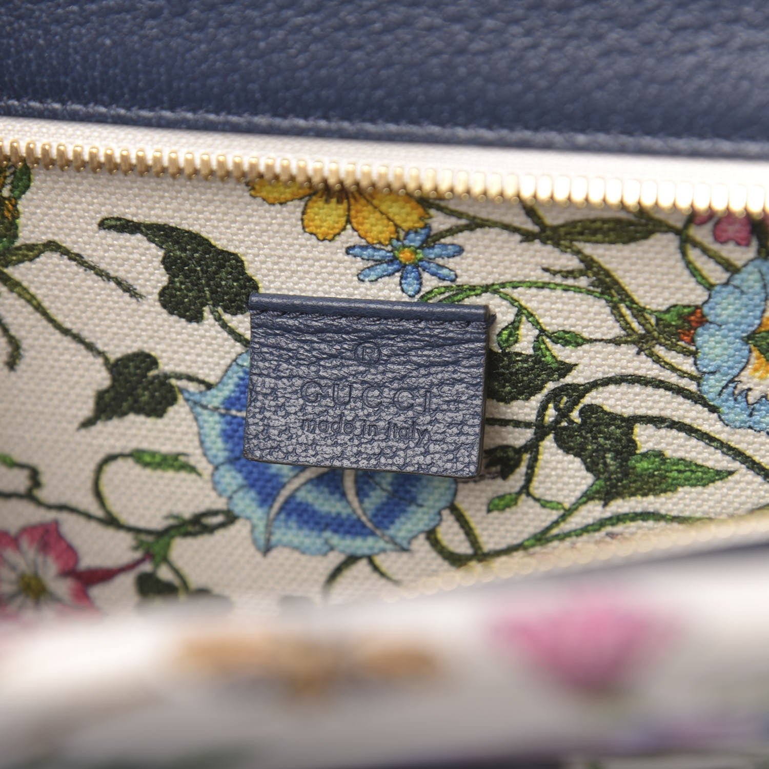 Gucci Canvas Medium Flora Tote White Multicolor Blue Agata 6 of 11