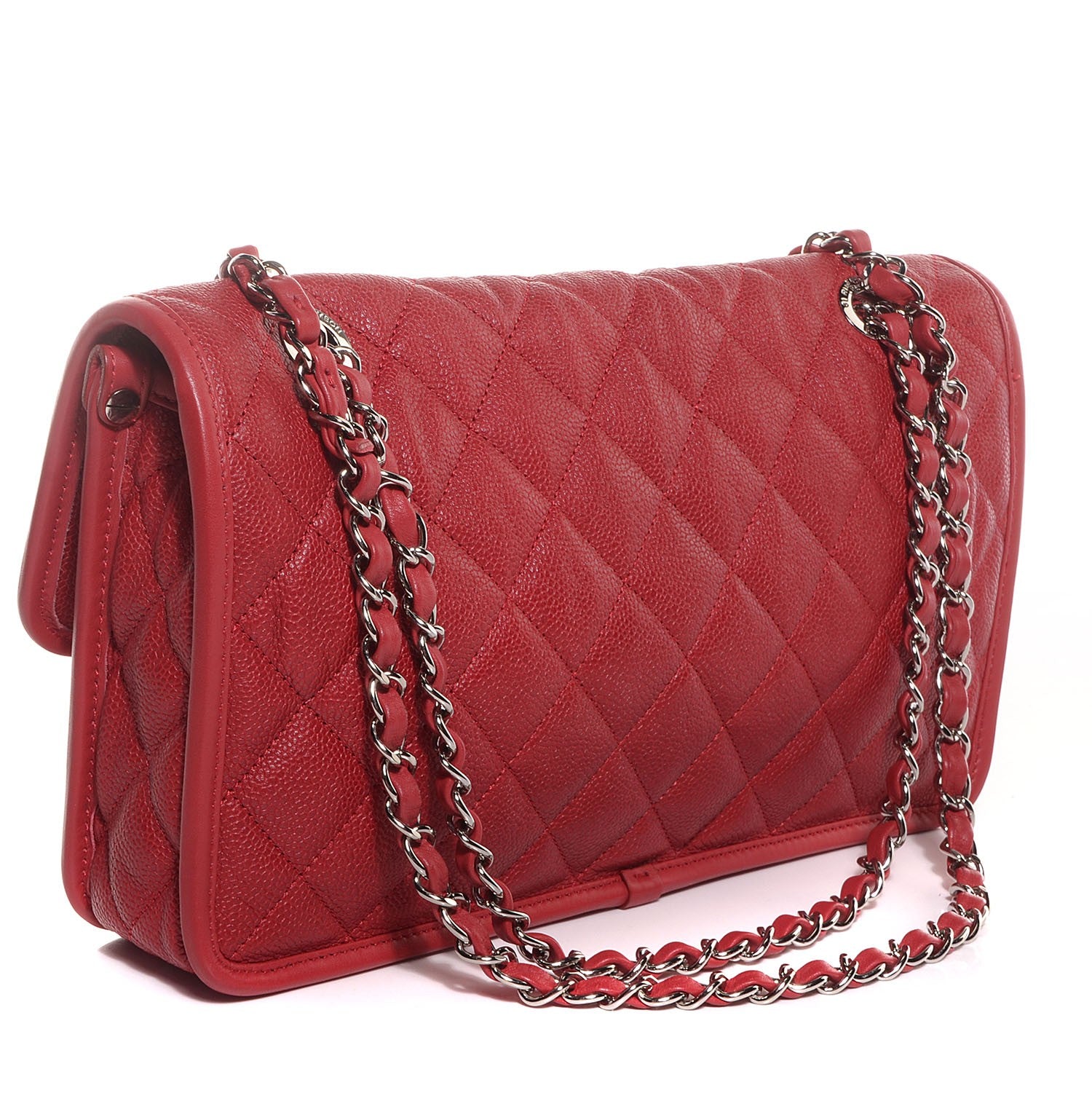 Chanel Caviar Quilted Medium French Riviera Flap Red 3 of 9