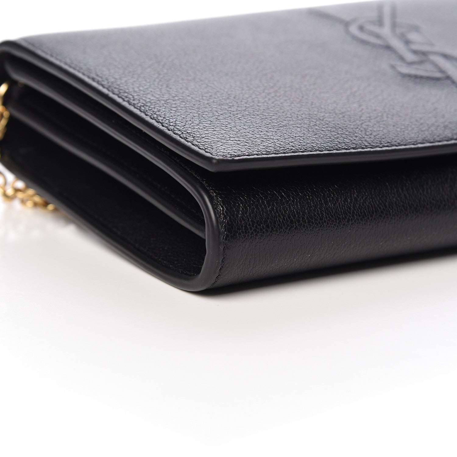 Saint Laurent Calfskin Monogram Belle de Jour Chain Clutch Black 9 of 12