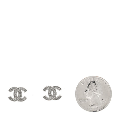 Chanel Crystal CC Earrings Silver 2 of 4