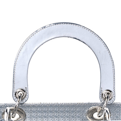 Christian Dior Metallic Patent Micro-Cannage Gradient Medium Lady Dior Silver Blue 17 of 17