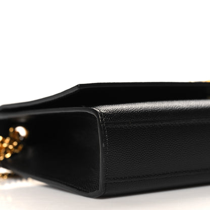 Saint Laurent Grain De Poudre Medium Classic Monogram Kate Satchel Black 8 of 9