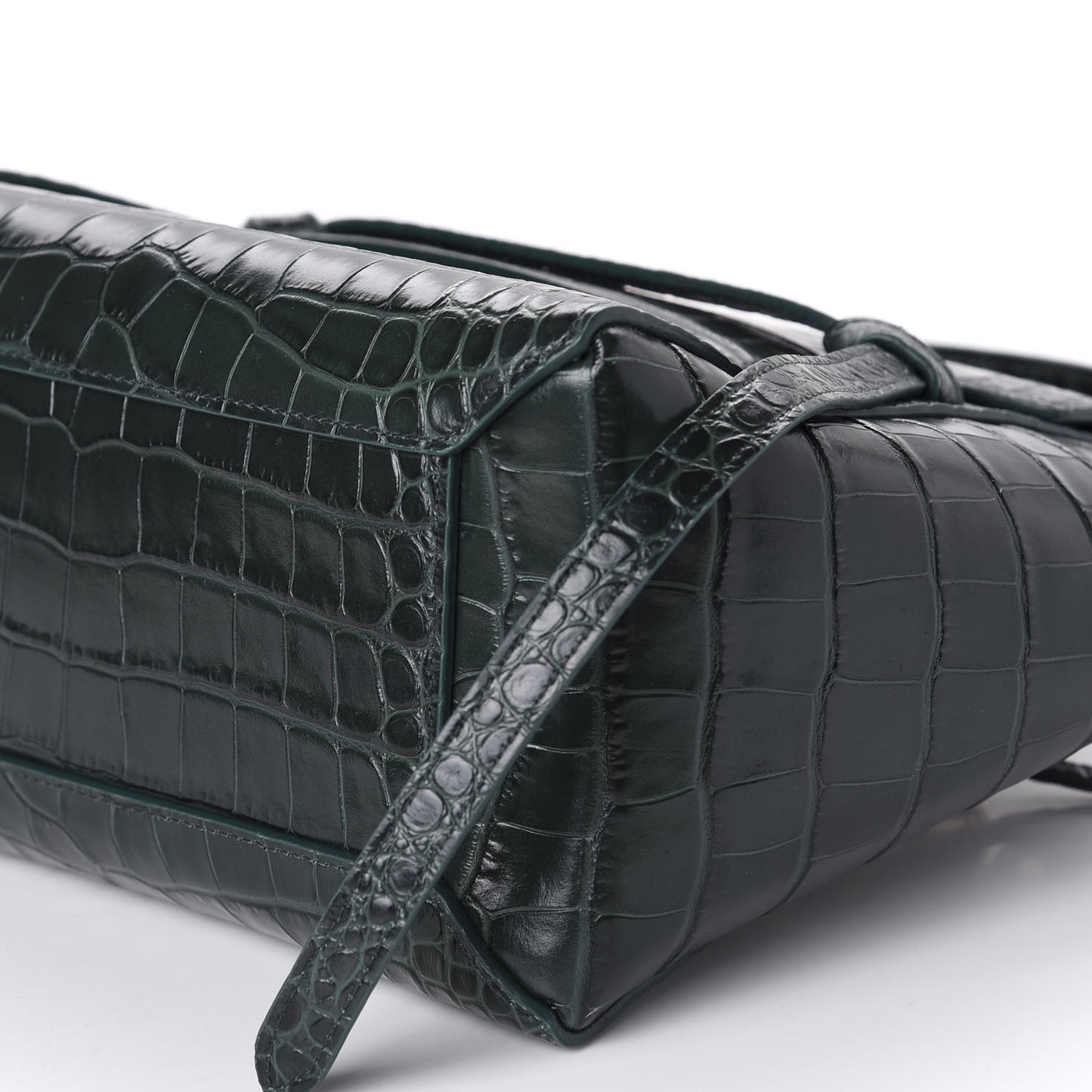Calfskin Crocodile Embossed Micro Belt Bag Amazone