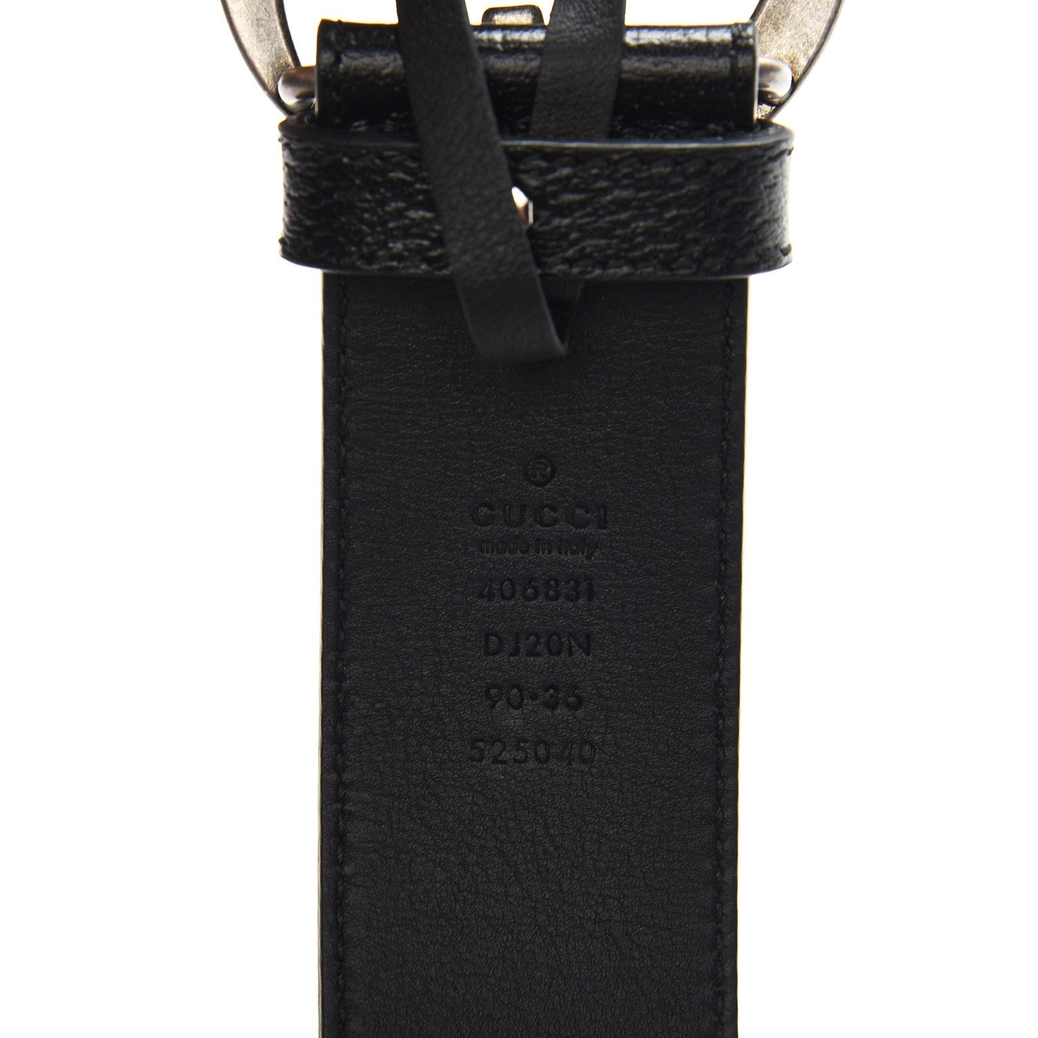 Gucci Textured Dollar Calfskin Nickel Double G 40mm Belt 90 36 Black 11 of 11