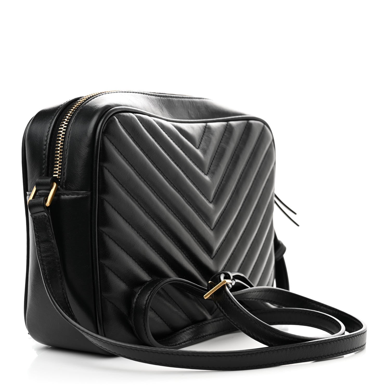 Saint Laurent Calfskin Matelasse Monogram Lou Camera Bag Black 3 of 11