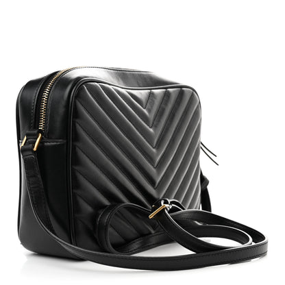 Saint Laurent Calfskin Matelasse Monogram Lou Camera Bag Black 3 of 11