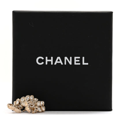 Chanel Crystal Sparkling Wheat CC Long Drop Earrings Gold 6 of 6