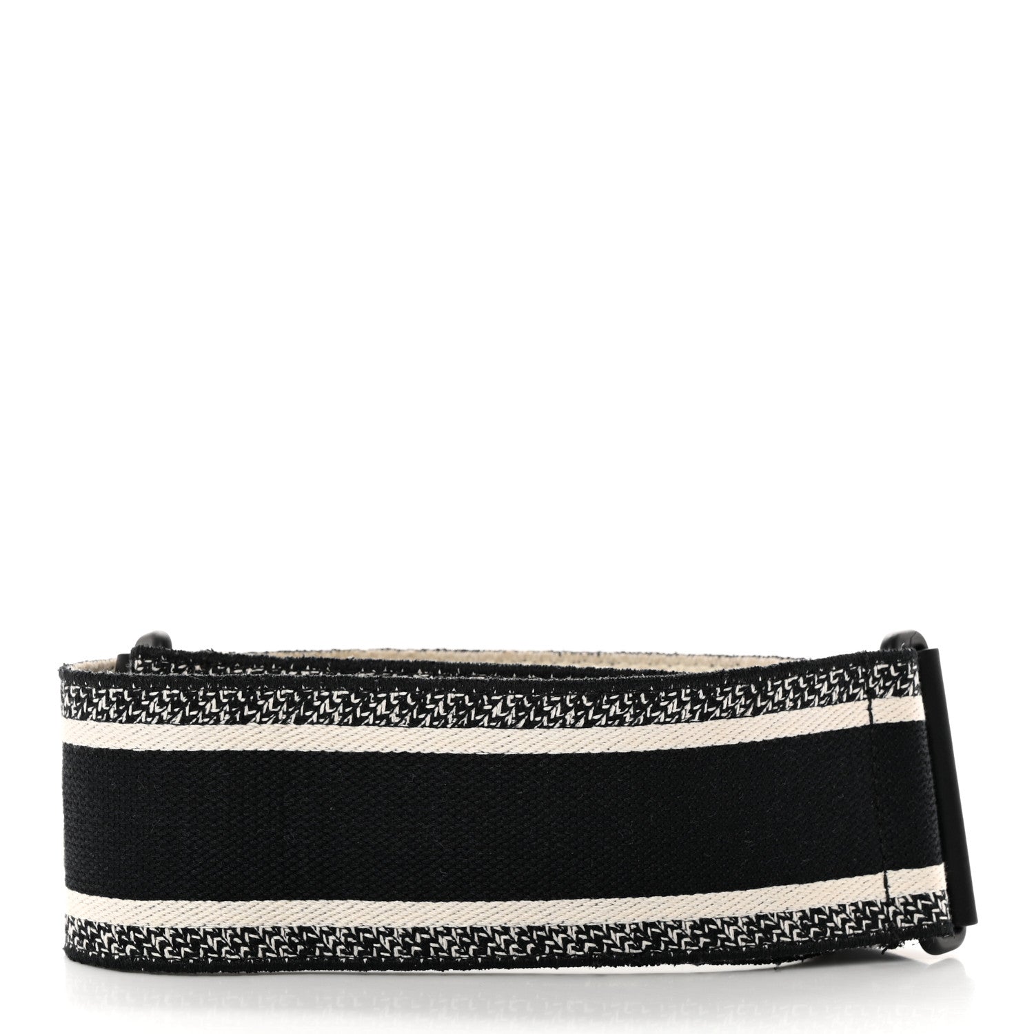 Christian Dior Canvas Embroidered Shoulder Strap Black Ultramatte 2 of 8