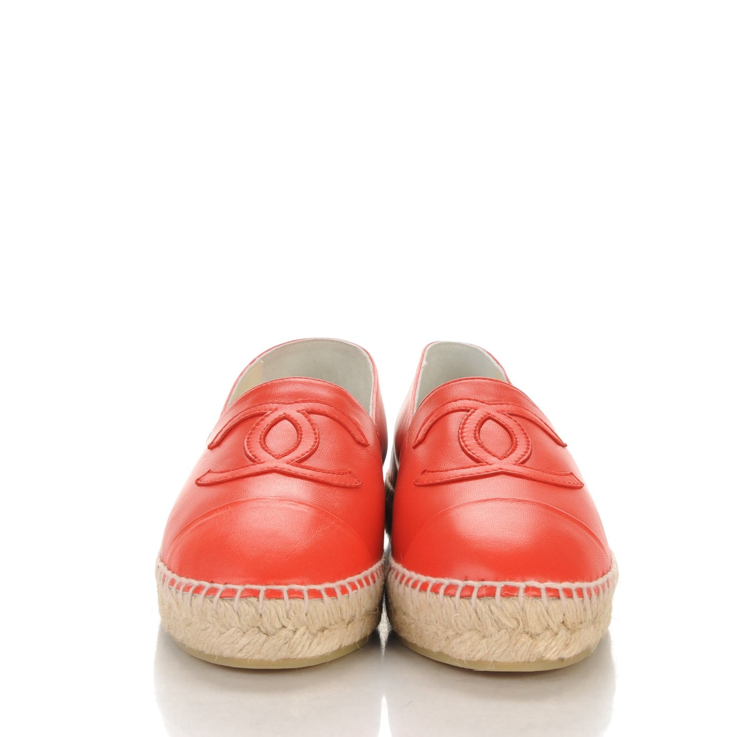 Lambskin CC Espadrilles 38 Red