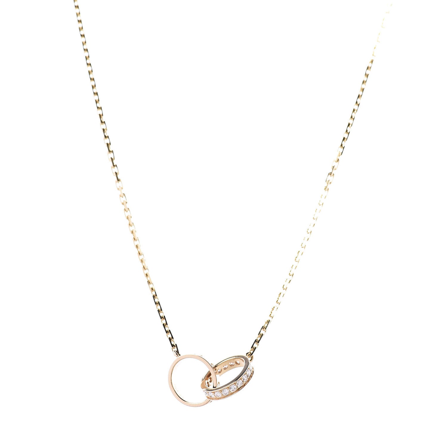 18K Yellow Gold Diamond Interlocking LOVE Necklace