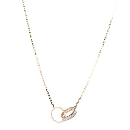 Cartier 18K Yellow Gold Diamond Interlocking LOVE Necklace 1 of 8