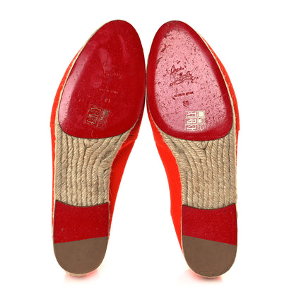 Christian Louboutin Olana Canvas Galia Flat Espadrilles 39 Orange 5 of 13