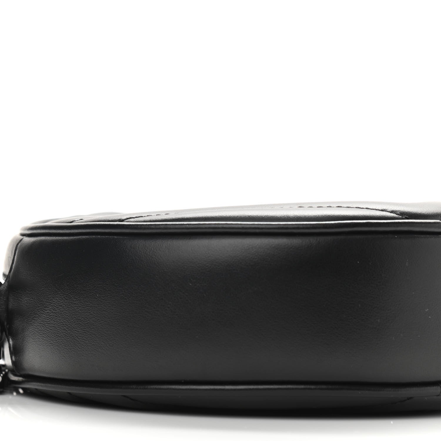 Saint Laurent Calfskin Matelasse Chevron Round Vinyle Camera Bag Black 7 of 9