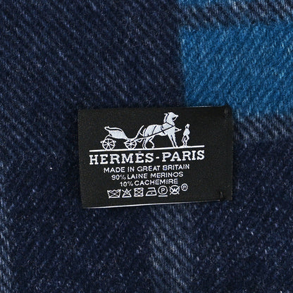 Hermes Wool Cashmere Patchwork Saddle Blanket Indigo 3 of 3